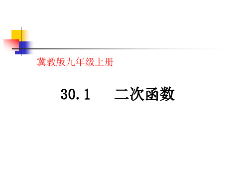 冀教版九年级数学下册《30.1二次函数》公开课课件