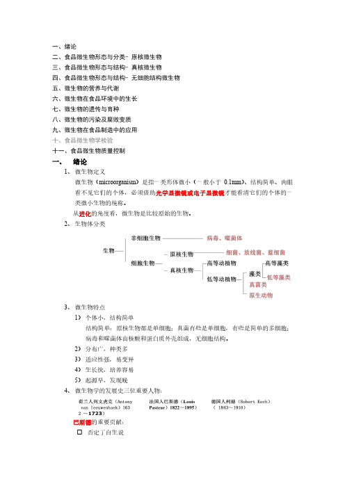 浙江大学食品微生物知识点整理汇总.