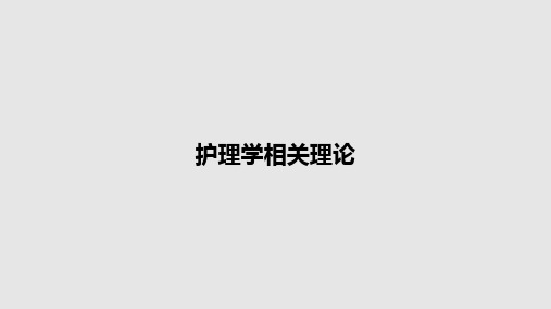 护理学相关理论PPT教案