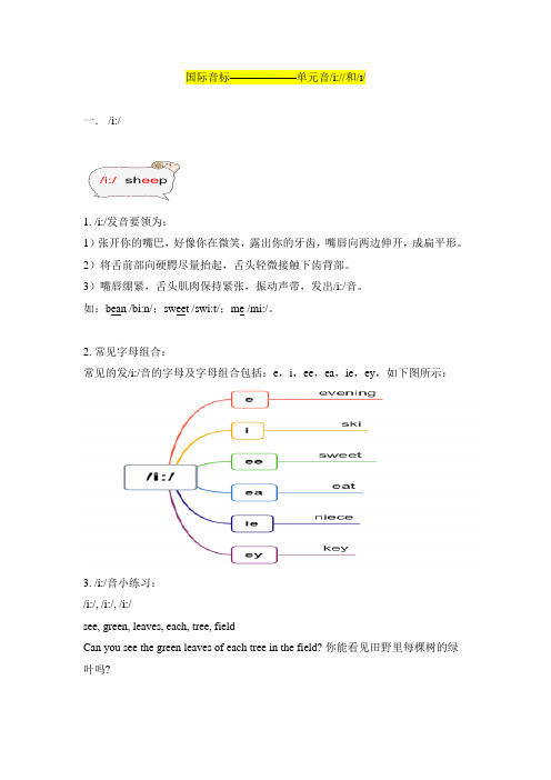 国际音标  全部单元音 发音要领,字母组合