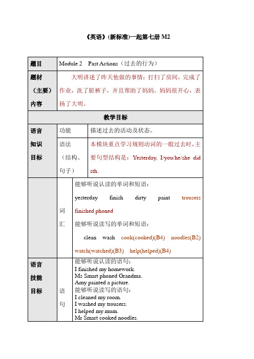 外研版英语(一起)小学英语第七册全套教案