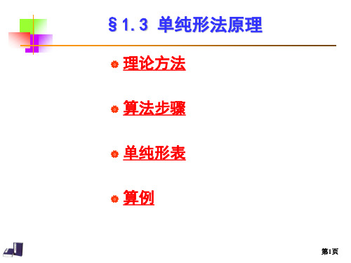 运筹学课件1-3单纯形法原理