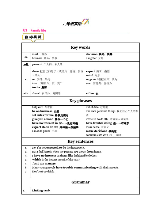 Unit3知识点+语法综合练习牛津深圳版英语九年级上册