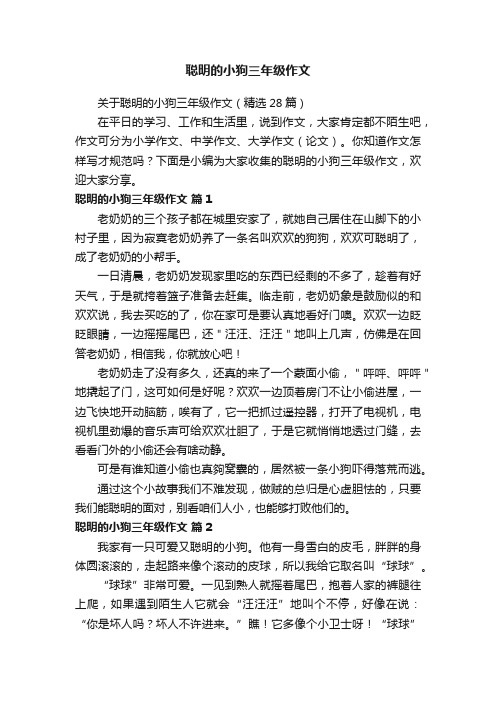 关于聪明的小狗三年级作文（精选28篇）