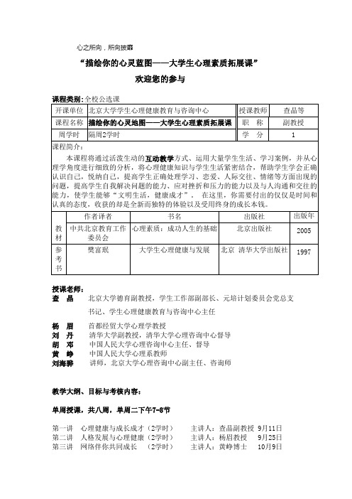 _描绘你的心灵地图――大学生心理素