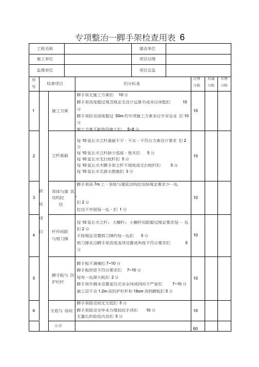 专项整治—脚手架检查用表6