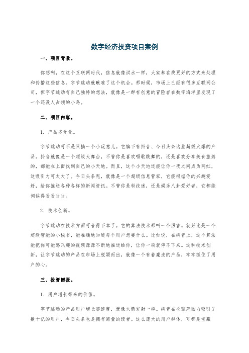 数字经济投资项目案例