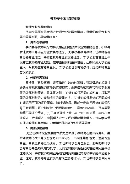 教师专业发展的策略