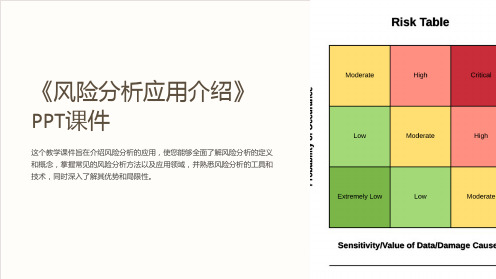 《风险分析应用介绍》课件