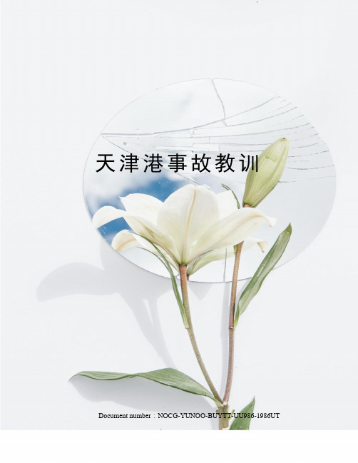 天津港事故教训