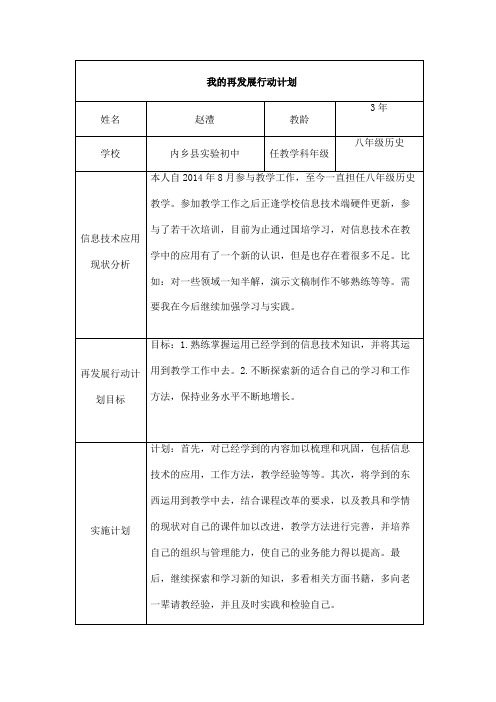 我的再发展行动计划