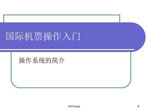 国际机票操作入门