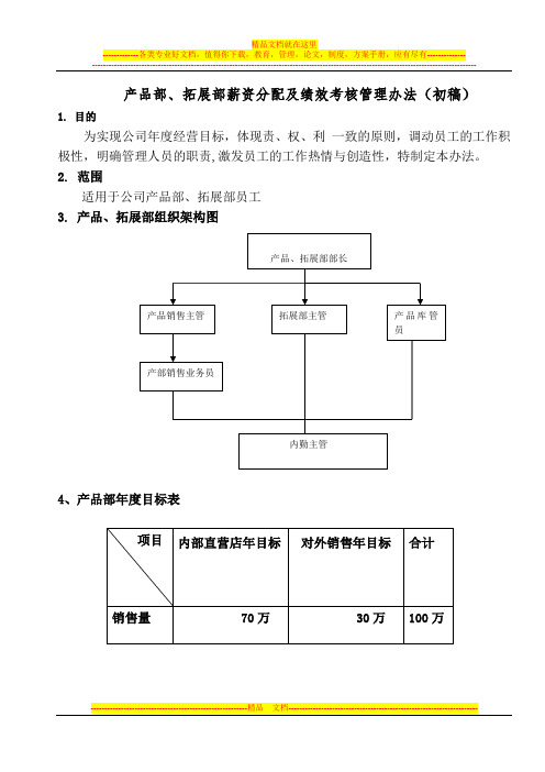 最新销售人员薪资及绩效考核管理办法2012[1]