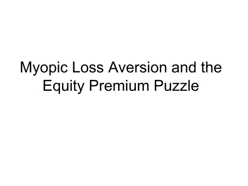 【复旦大学 投资学】Section2 Equity Premium Puzzle