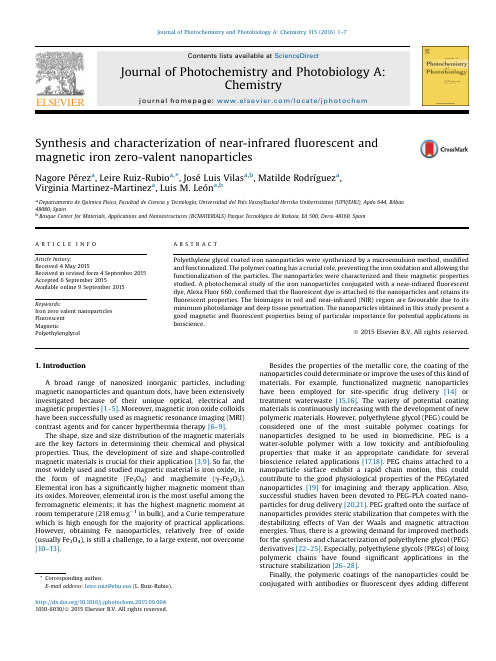 Synthesis  characterization of near-infrared fluorescent andmagnetic iron zero-valent nanoparticles