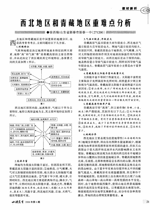 西北地区和青藏地区重难点分析