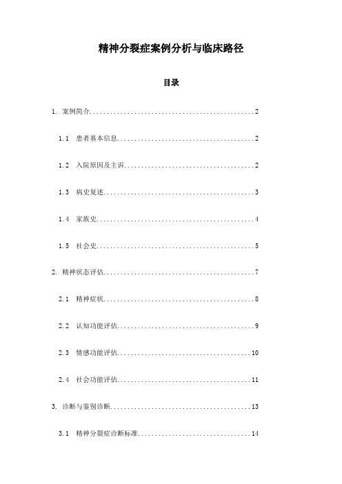 精神分裂症案例分析与临床路径