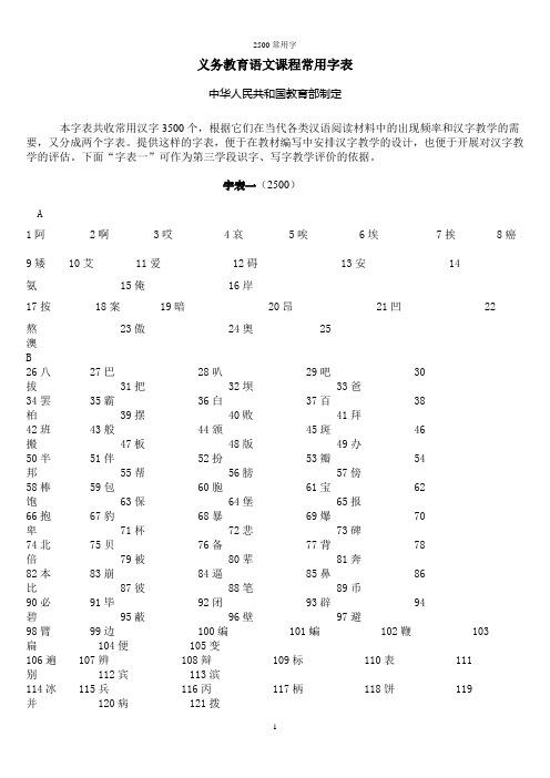 3500常用字