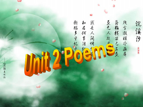 人教版高二英语选修6Unit 2 Poems Writing课件(共17张PPT)