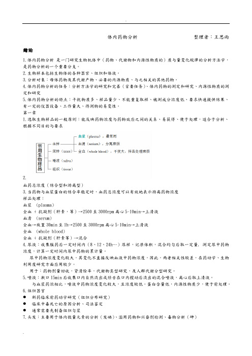 体内药分复习资料