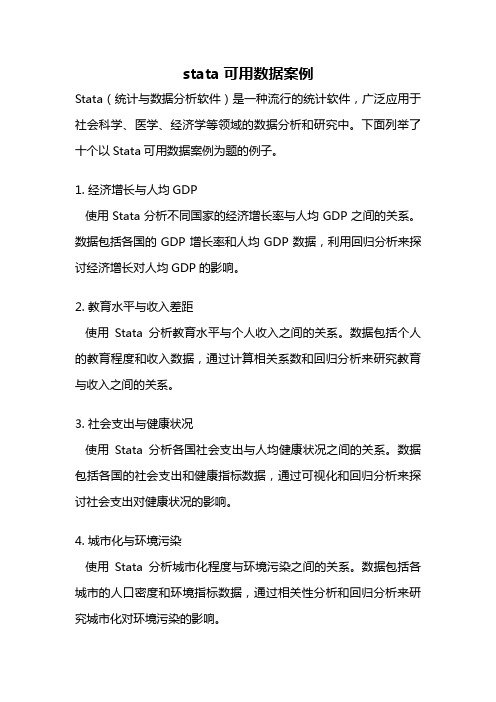 stata可用数据案例