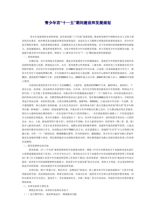 青少年宫发展规划