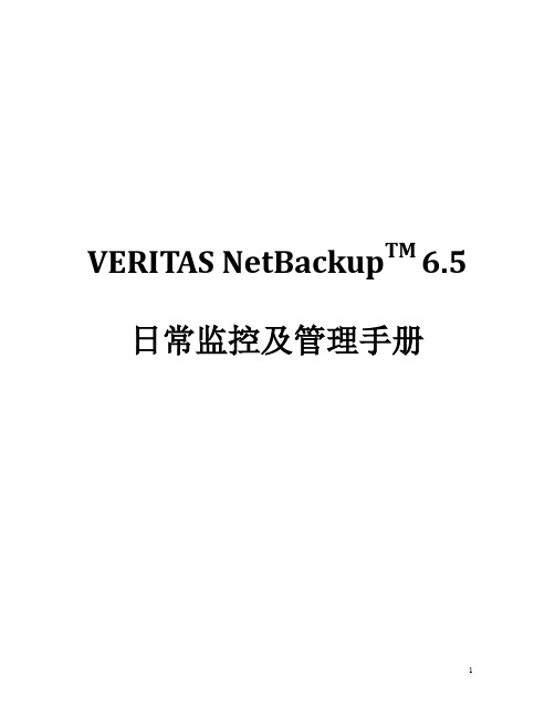 NBU6.5日常监控及管理手册