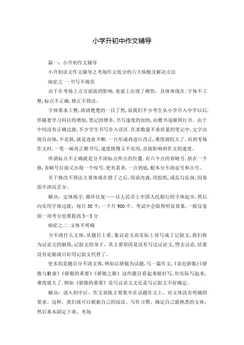小学升初中作文辅导