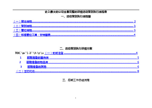 史上最火的公司全套完整的详细活动策划执行流程表