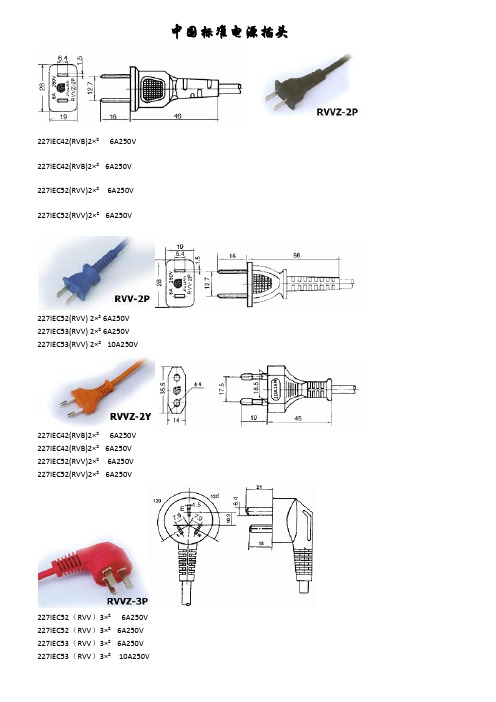 各国插头标准尺寸