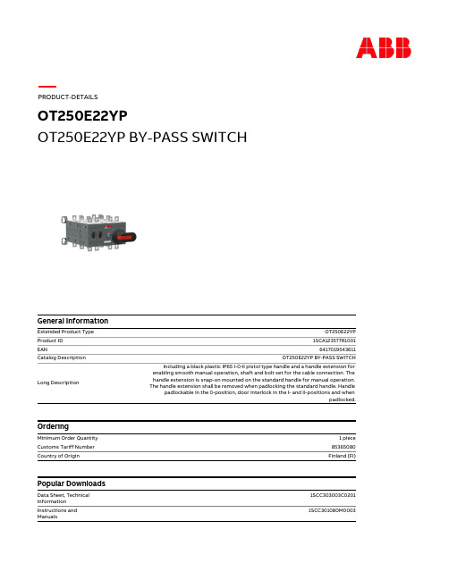 BY-PASS SWITCH 产品说明书