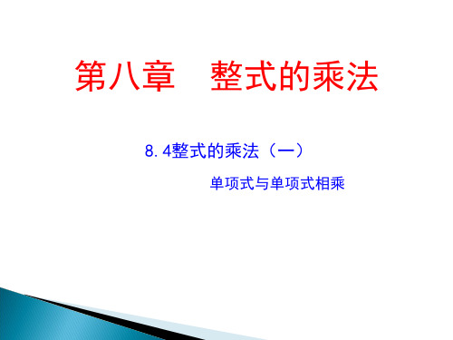 冀教版七年级下册数学课件8.4.1整式的乘法