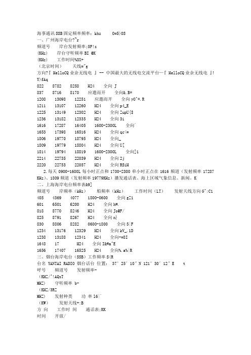 航空海事频率