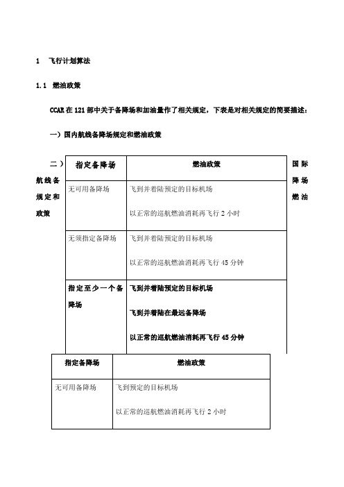 飞行计划基础算法