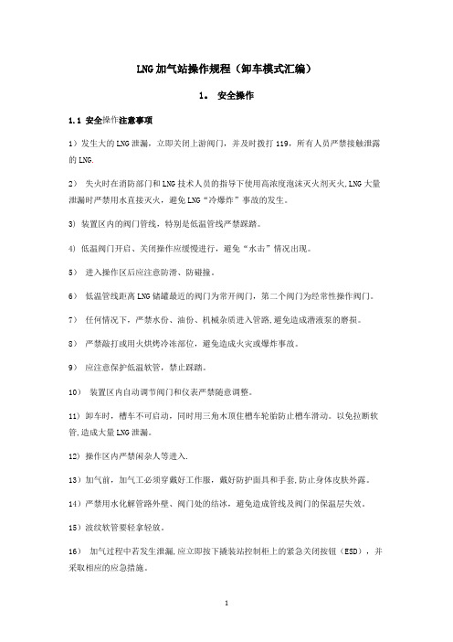 LNG加气站操作规程(卸车模式汇编)