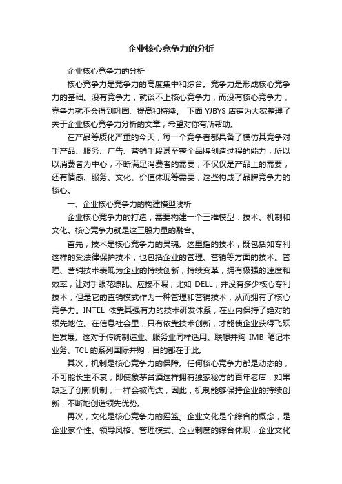 企业核心竞争力的分析