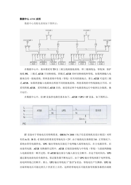 数据中心ATSE应用数据中心变配电系统如下图所示