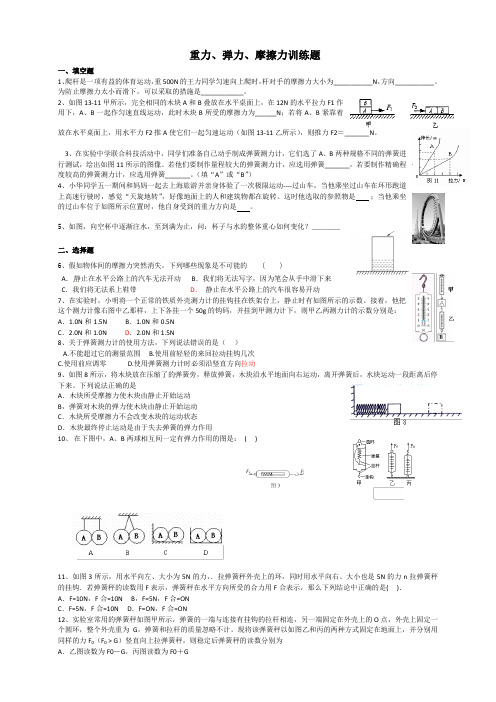 重力、弹力、摩擦力训练题