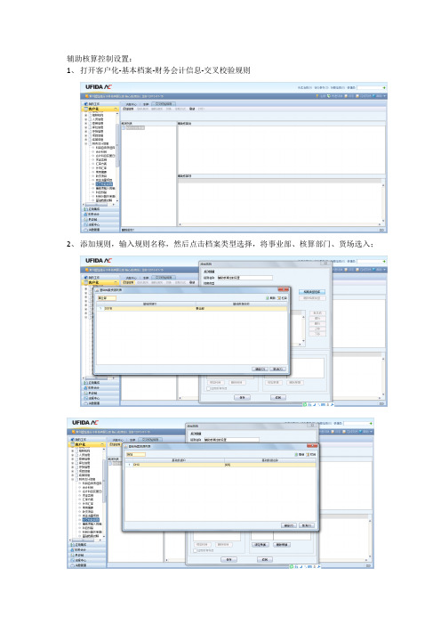 辅助核算控制设置操作说明