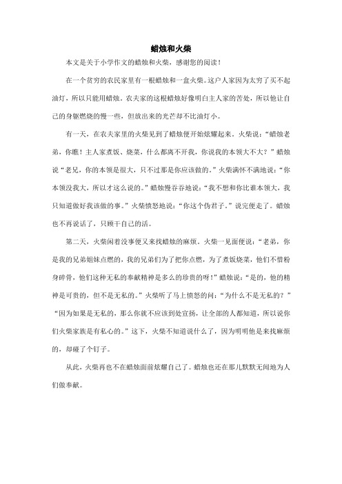 蜡烛和火柴_小学作文_3