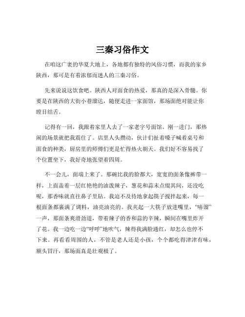 三秦习俗作文