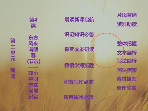 高中语文最新课件-东方风来满眼春复习 精品