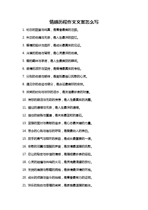 情感历程作文文案怎么写