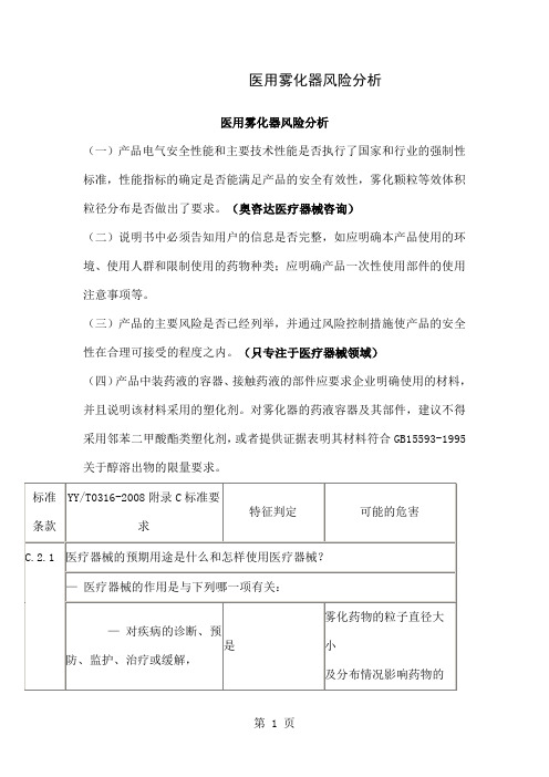 医用雾化器风险分析共21页