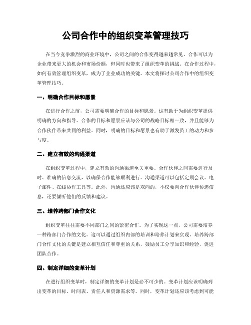 公司合作中的组织变革管理技巧