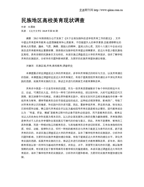 民族地区高校美育现状调查