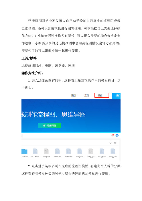 迅捷画图中套用流程图模板编辑方法介绍