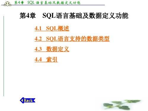 第4章 SQL语言基础及数据定义功能