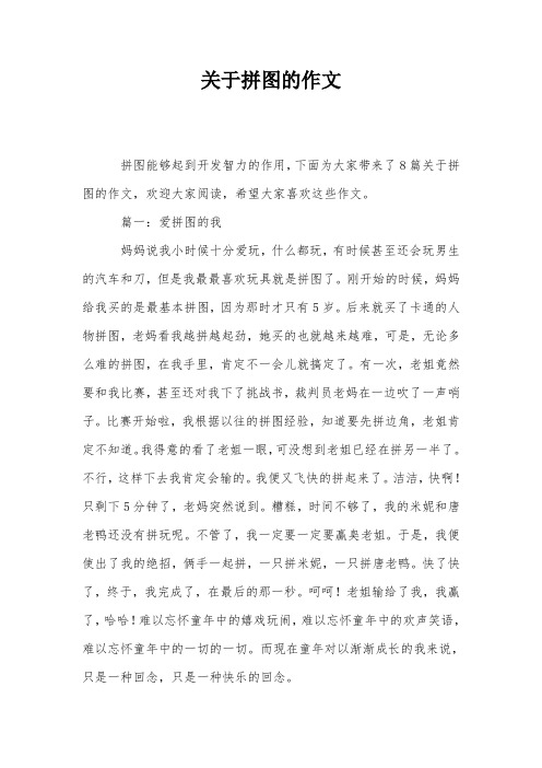 关于拼图的作文