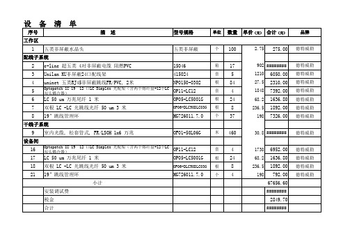 综合布线设备清单3